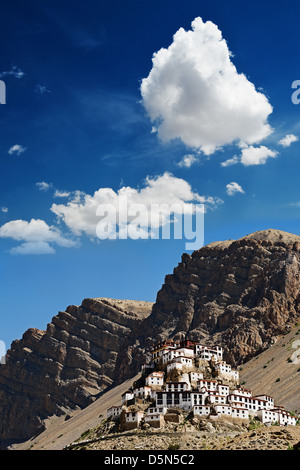 Monastère de la montagne Himalaya Kee Banque D'Images