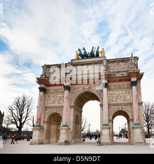 L'Arc de triomphe du Carrousel à Paris Banque D'Images