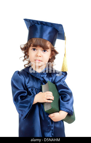 Cute child girl à l'académicien vêtements avec réserve Banque D'Images