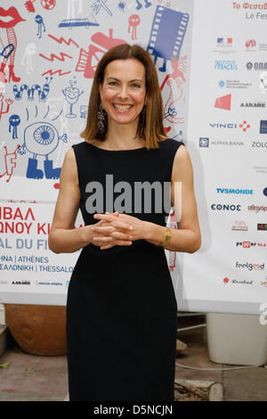 5 avril 2013 - Athènes, Grèce - actrice Carole Bouquet arrive pour le 14e Festival du Film Francophone à l'Institut Français d'Athènes. (Crédit Image : © Vafeiadakis ZUMAPRESS.com) Aristidis/ Banque D'Images