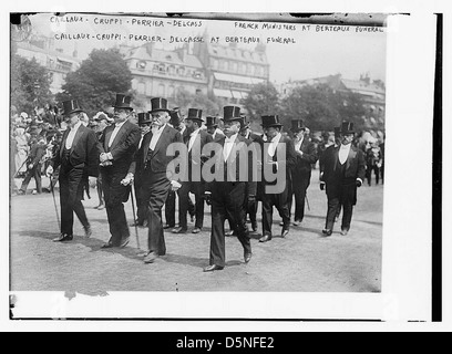 Les ministres français à Berteaux funérailles. Caillaux, Cruppi, Perrier, Delcasse (LOC) Banque D'Images