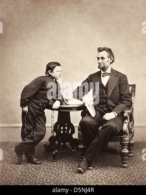 Alexander Gardner, Abraham Lincoln et son second fils Thomas. Photographie. Le J. Paul Getty Museum Banque D'Images