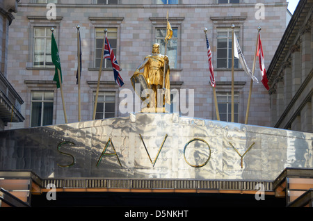 Savoy Hotel, The Strand, Londres, Angleterre. Banque D'Images