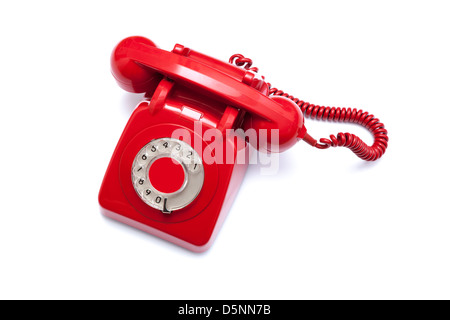 Style rétro rouge téléphone. Banque D'Images