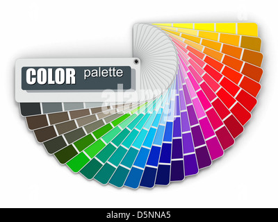 Guide de palette de couleurs sur fond blanc. 3d Banque D'Images