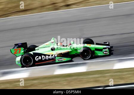 Birmingham, Alabama, USA. 06 avril 2013. JAMES HINCHCLIFFE, Andretti Autosport, disques durs en deux rondes au Barber Motorsports Park au cours de la Honda Indy Grand Prix de l'Alabama. (Crédit Image : Credit : Ron Bijlsma/ZUMAPRESS.com/Alamy Live News) Banque D'Images