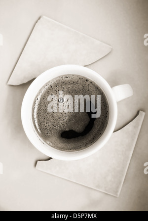 Image de tasse de café, monochrome Banque D'Images