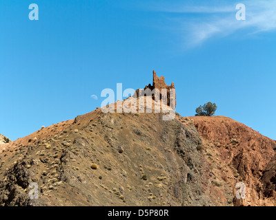 Poste de garde à l'Telouet mines de sel sur l'ancien sentier de caravanes de chameaux de Ouarzazate à Marrakech, Maroc Afrique du Nord Banque D'Images