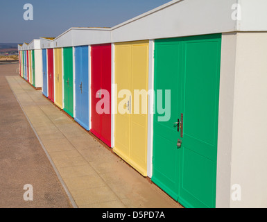 Cabines de plage d'Exmouth Devon England UK Banque D'Images