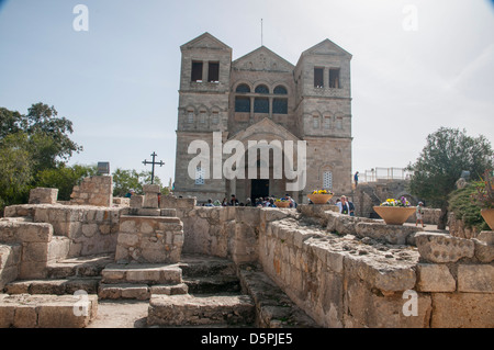 L'extérieur de l'église franciscaine de la Transfiguration, le mont Thabor Banque D'Images