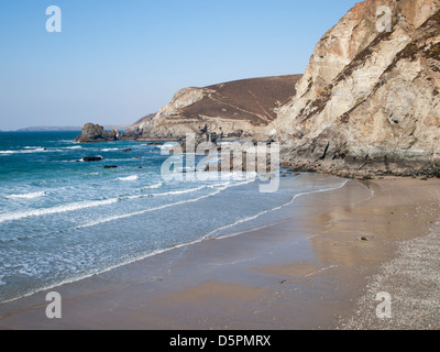 Trevaunance Cove à St Agnes sur la côte nord de Cornwall England UK Banque D'Images