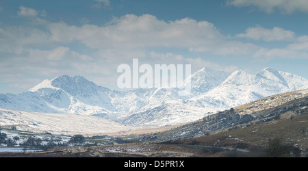 Le Parc National de Snowdonia au Pays de Galles avec le Mont Snowdon Banque D'Images