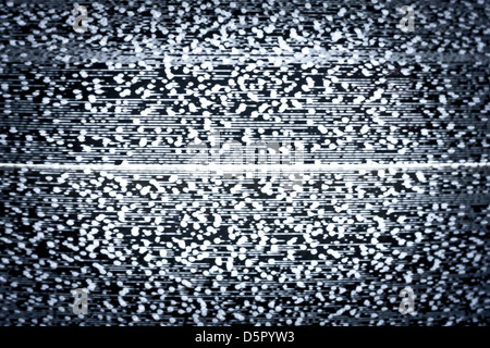 La télévision analogique avec un bruit blanc Banque D'Images