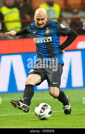 Milan, Italie. 7 avril 2013. Tommaso Rocchi (Inter), le 7 avril 2013 - Football / Soccer : Italien 'Serie' un match entre l'Inter Milan 3-4 Atalanta au stade Giuseppe Meazza à Milan, Italie, (Photo par Enrico Calderoni/AFLO SPORT/Alamy Live News) Banque D'Images