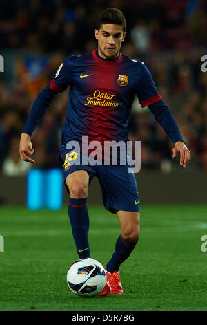 Barcelone, Espagne. 6e avril 2013. Marc Bartra (FC Barcelone), au cours de la Liga match de football entre le FC Barcelone et le RCD Mallorca, au Camp Nou à Barcelone, Espagne, samedi, 6 avril 2013. Foto : S.Lau/dpa/Alamy Live News Banque D'Images