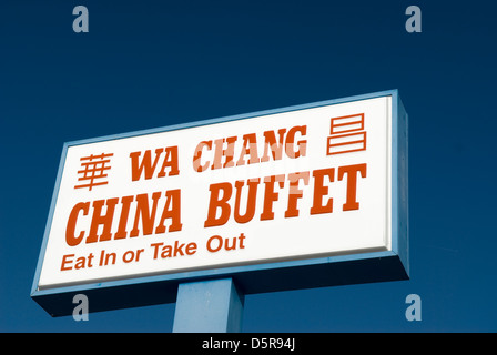 WA Chang China Buffet inscrivez-USA. Banque D'Images