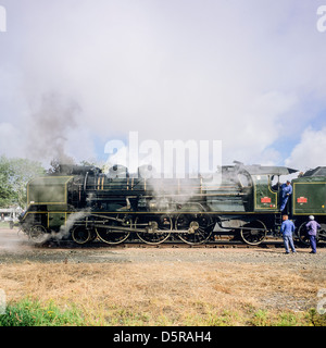 Locomotive à vapeur historique 'Pacific PLM 231 K 8' de 'train' Paimpol-Pontrieux Bretagne France Banque D'Images