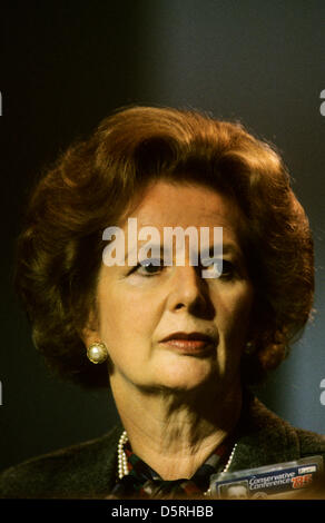 Le premier ministre Margaret Thatcher à la conférence du parti conservateur Blackpool, England, 1985. Crédit : Brian Harris Banque D'Images