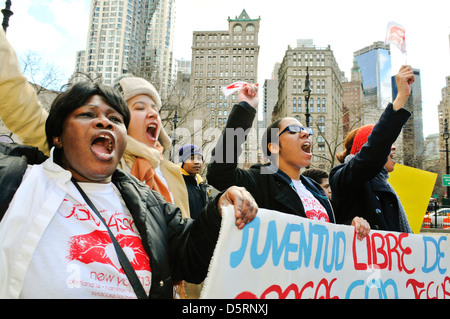 Rassemblement de « compassion » anti-violence le 23 mars 2013, Manhattan, New York City, États-Unis. Banque D'Images