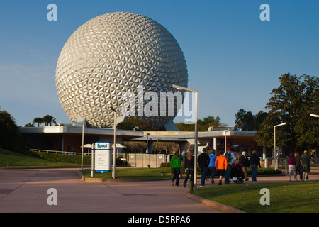 Dôme géodésique Epcot, Spaceship Earth Epcot, Disney World Banque D'Images