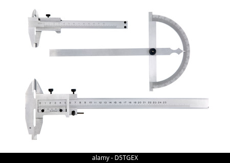 Les instruments de mesure isolé sur un fond blanc. Banque D'Images