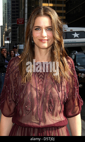 Amanda Peet Célébrités arrivent à l'Ed Sullivan Theater 'le Late Show with David Letterman à New York City, USA - Banque D'Images