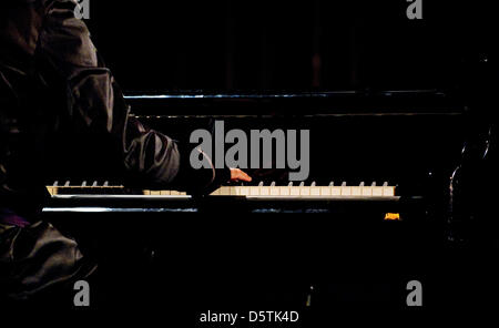 Le pianiste canadien Chilly Gonzales joue sur la scène pendant un concert au Heimathafen à Berlin, le 26 novembre 2012. Chilly Gonzales, né Jason Charles Beck, est surtout connu pour son premier MC electro et albums, mais il est aussi un pianiste, producteur et compositeur. Photo : Alex Ehlers Banque D'Images