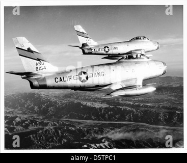 North American F-86A-5-NA 'Sabres' du 115e FIS, Calif.-ANG (Van Nuys). Banque D'Images