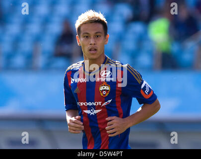 Le 26 août, 2012 - Moscou, MOS, Russie - Moscou, Russie. Premier League russe. Sur la photo : footballeur japonais Keisuke Honda. Keisuke Honda ( &# 26412 ;&# 30000 ; &# 22317 ;&# 20305 ; , Keisuke Honda , né le 13 juin 1986) est un footballeur international japonais évoluant au poste de Premier League russe CSKA Moscou FC. (Crédit Image : © Dmitry Korotayev/PhotoXpress/ZUMAPRESS.com) Banque D'Images