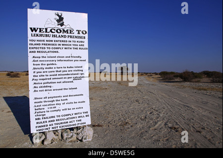 Lekhubu island, célèbre Kubu Island, Botsuana Banque D'Images