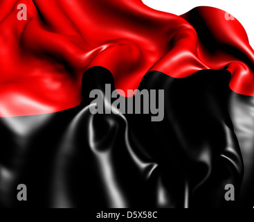 Drapeau anarchiste. Close Up. 3D. Banque D'Images
