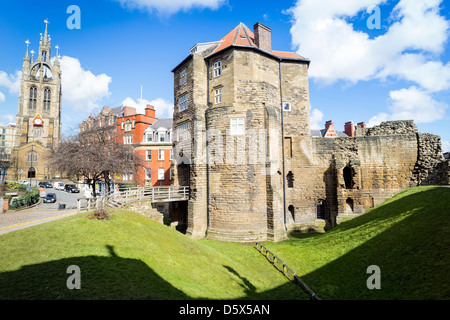 Garder de Newcastle. Le château est une fortification médiévale en Angleterre, qui a donné à la ville de Newcastle son nom. Banque D'Images