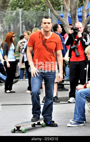 Mark Salling sur l'emplacement de 'Glee' de Manhattan dans le Washington Square Park, New York City, USA Banque D'Images