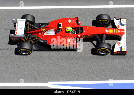 Felipe Massa, Brasilien, SOUTIEN-GORGE, de l'équipe Ferrari F1 Formula One 2012, qui a eu lieu au Circuit de Catalunya, Barcelone, Espagne - 12.05.12 . Banque D'Images