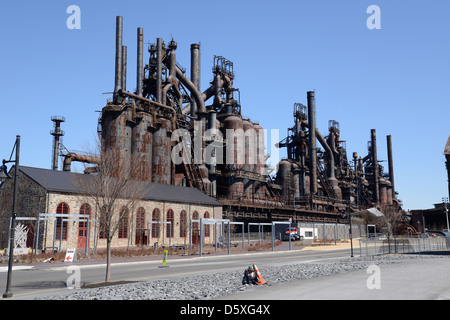 L'ancienne usine de Bethlehem Steel à Bethlehem, Pennsylvanie. A une certaine époque, c'était la deuxième plus grande usine de fabrication d'acier, Banque D'Images