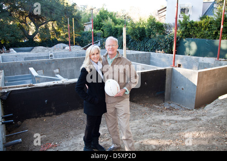 L'ossature en acier de la maison verte pour Ed Begley Jr., la construction se fait en vertu des normes certifié LEED Platine Banque D'Images