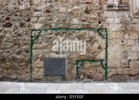 Poteaux peints - street football jeux Banque D'Images