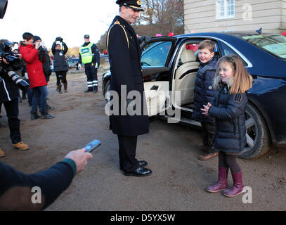 Prince Christian, Princesse Isabella royals danois assiste à l'Sportsride klub Bens Hubertus Chasse en Deer Park, Dyrehaven, Silkeborg. Dimanche 4 novembre 2012. Photo : PRE-Albert Nieboer / Pays-Bas OUT Banque D'Images