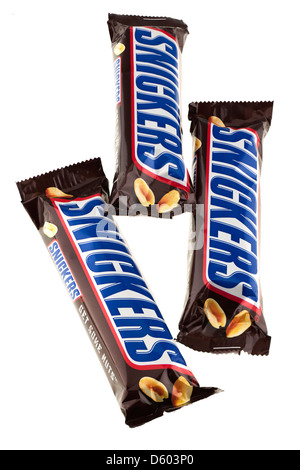 Trois barres snickers Banque D'Images