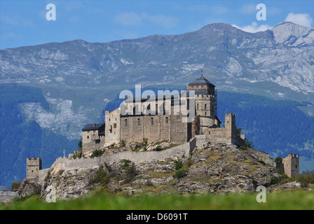 (L'église Notre-Dame de Valère) à Sion dans le canton du Valais en Suisse. Banque D'Images