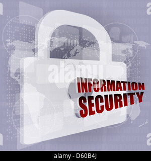 Concept de sécurité : verrouillage sur écran numérique Banque D'Images