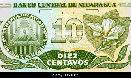 Nicaragua 10 Dix Centavo Bank Note Banque D'Images