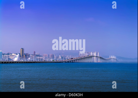 Matin de Macao. Pont de l'amitié. Vue depuis le Taipa. Banque D'Images