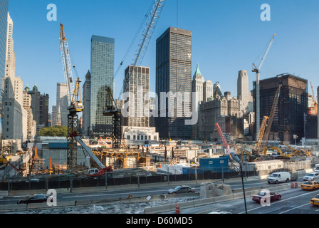 Site de construction au ground zero, Manhattan, New York City, New York, États-Unis d'Amérique, USA, PublicGround Banque D'Images