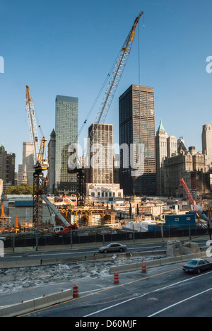 Site de construction au ground zero, Manhattan, New York City, New York, États-Unis d'Amérique, USA, PublicGround Banque D'Images