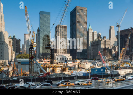 Site de construction au ground zero, Manhattan, New York City, New York, États-Unis d'Amérique, USA, PublicGround Banque D'Images