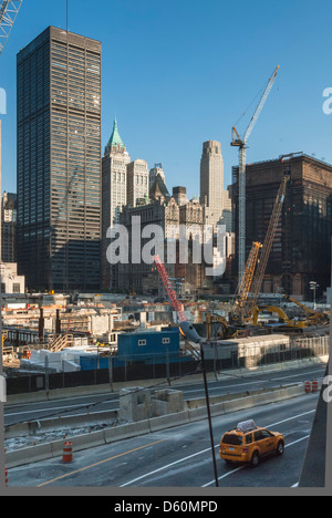 Site de construction au ground zero, Manhattan, New York City, New York, États-Unis d'Amérique, USA, PublicGround Banque D'Images