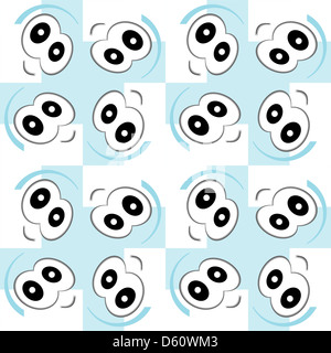 Yeux Cartoon motif transparent Banque D'Images