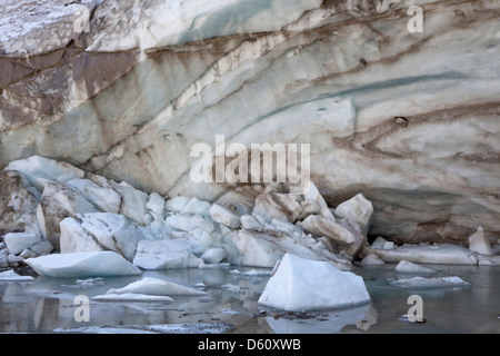 Le Tyrol, en Autriche. Museau de Glacier Schlatenkees. Banque D'Images