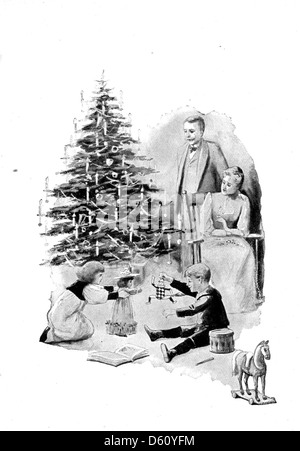 Cette image de 1892 capture l'esprit festif de Noël, avec une carte de vœux ou une illustration qui incarne la joie et la tradition de la période des fêtes. Banque D'Images